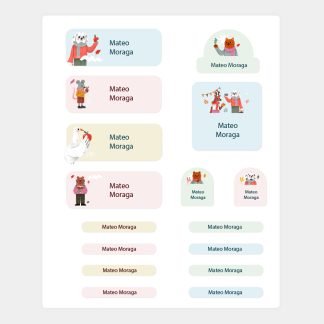 Etiquetas Adhesivas Amigos del Bosque