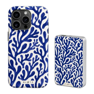 Pack Coral Azul – Carcasa y Powerbank magnético