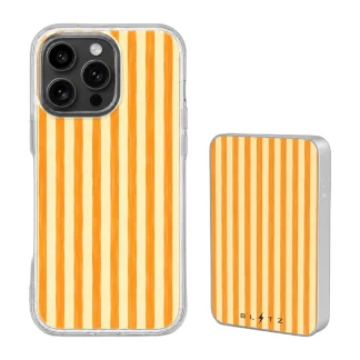 Pack Rayas Mandarina – Carcasa y Powerbank magnético