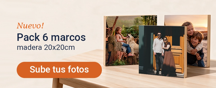 Nuevo Pack 6 marcos de madera 20x20 cm