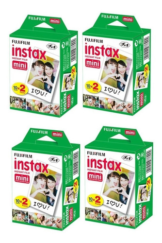 PACK X4 PELÍCULA FUJIFILM INSTAX MINI (80 UN)