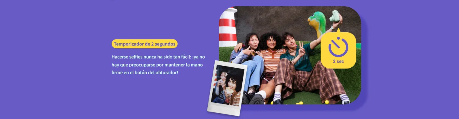 Temporizador de 2 segundos para selfies sin trepidación